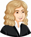 Portrait of Isaac Newton in cartoon style 3096572 Vector Art at Vecteezy