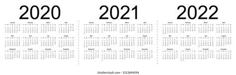 Calendar Grid 2022 2023 2024 Years Stock Vector Royalty Free