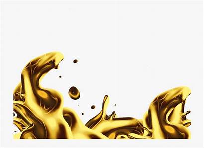 Gold Liquid Splash Transparent Isolated Cartoon Background