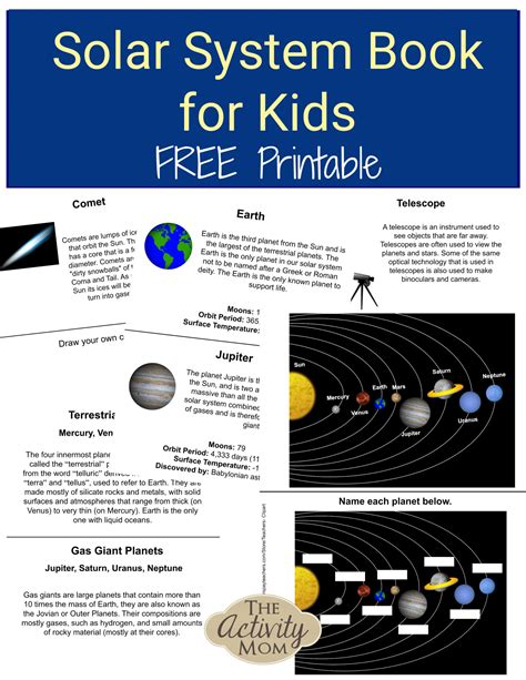 Solar System Book For Kids The Activity Mom