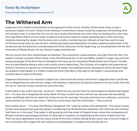 The Withered Arm Essay Example