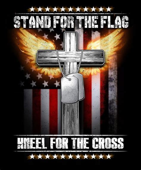 Stand For The Flag Kneel For The Cross National Day By Ddesigner