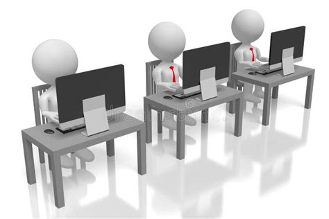 3d Working On Computers Stock Illustration Illustration Of Character