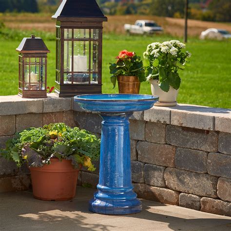 Solar Powered Bird Bath Fountain Gorgeous Blue Solar Fountain