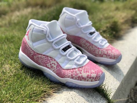 2019 Air Jordan 11 Retro Snakeskin Pink White Cheap Sale