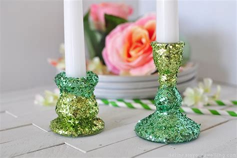 Diy Two Toned Glitter Candle Holders