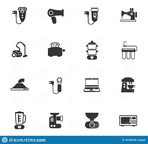 Home Appliances Icon Set Stock Illustration Illustration Of Microwave