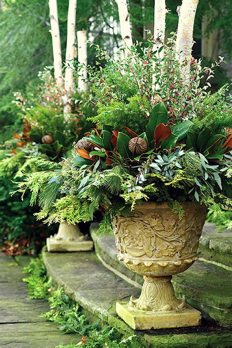 24 Colorful Winter Planters And Christmas Outdoor Decorations A Piece