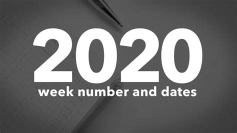 2020 Calendar Week Numbers And Dates List Of National Days