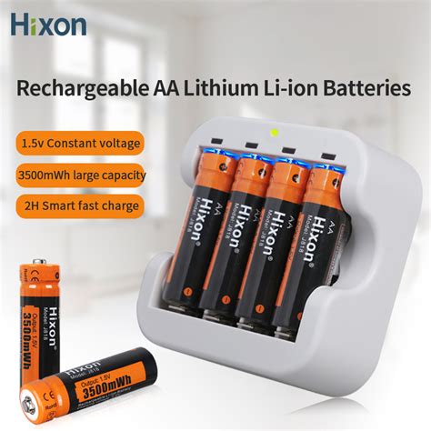 Aa 15 V Rechargeable Battery With Charger 3500mwh Li Ion Batteries