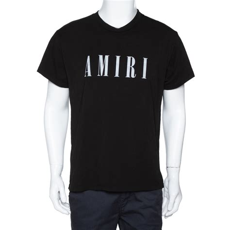 Amiri Black Logo Print Cotton Crew Neck T Shirt S Amiri The Luxury Closet