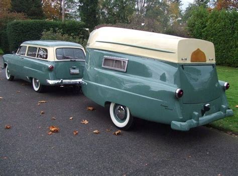 A 1952 Ford Station Wagon With A Matching Kompak Sportsman Trailer