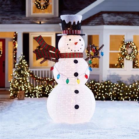 Large Outdoor Snowman Holding Lights Outdoor Lighting Ideas