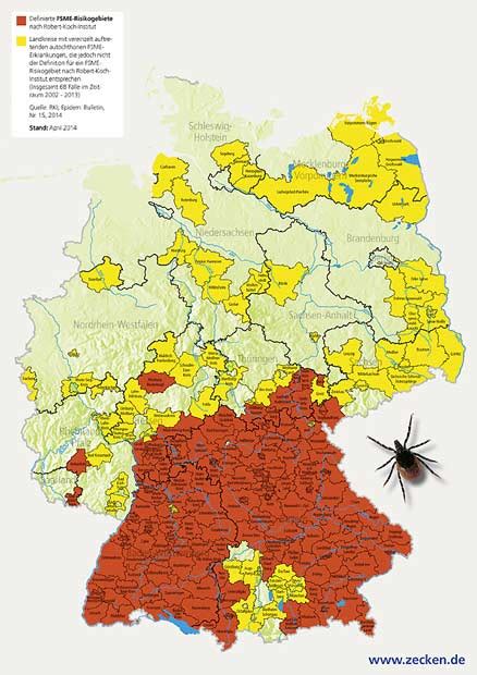 Die risikogebiete in deutschland und dem rest europas beruhen nicht auf einer einheitlichen falldefinition. Zeckenstichrisiko - FSME-Impfung im Urlaub - OWL Journal ...