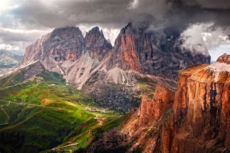 Wallpaper Italy South Tyrol Dolomites Mountains Alps Summer Sky