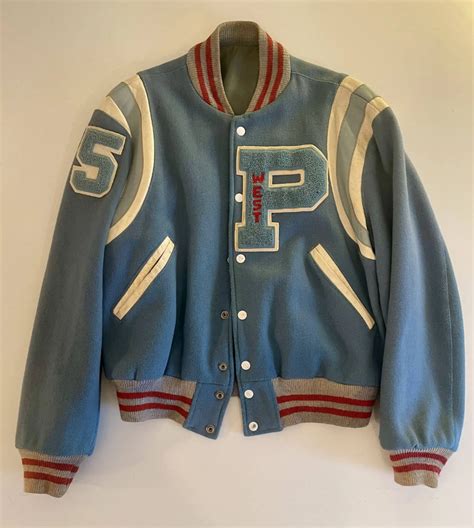Searching For Light Baby Blue Varsity Letterman Jacket Chenille P West