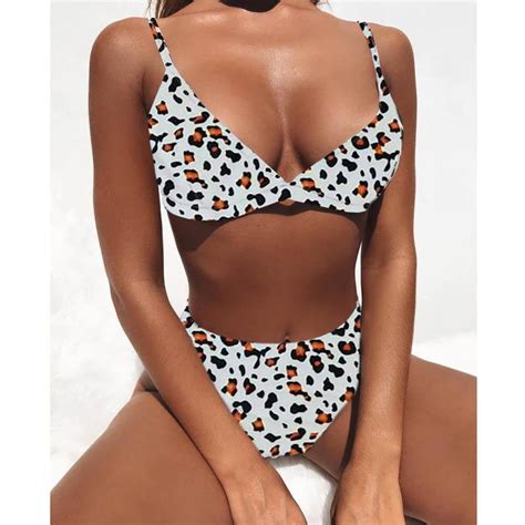 Sexy Leopard Bikinis 2019 Micro Bikini Set Push Up Thong Biquini High