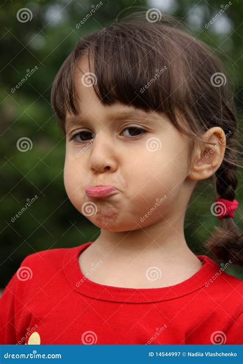 Little Girl Making Funny Face Stock Image Image Of Head Looking