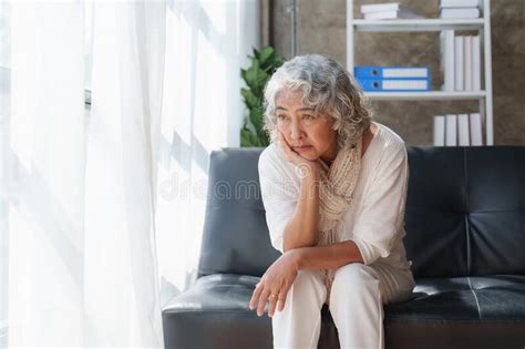 Pensive Older Woman Lonely Old Senior In Is Home Stock Photo Image Of