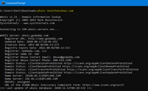 How To Find Whois Domain Information From Command Line Nextofwindowscom