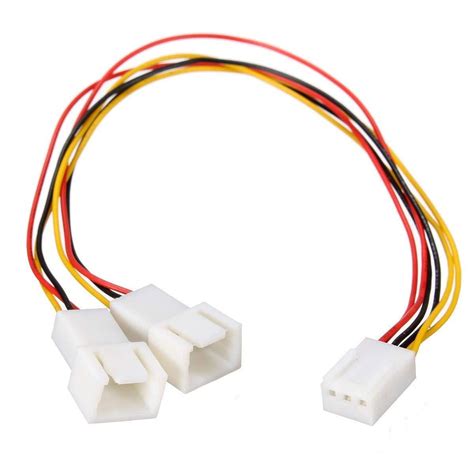 3 pin to 2 x 3 pin power connector adapter and fan splitter cable for computer case 1ft zeepee