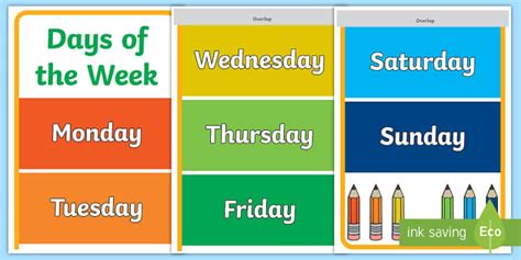 Days Of The Week Display Banner Days Of The Week Display Banner