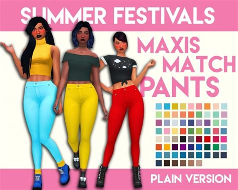 Summer Festivals Pants Plain Version By Weepingsimmer Sims 4 Female