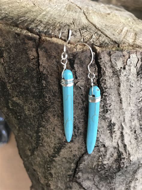 Turquoise Spiked Drop Earrings Latest Fashion Trends Jewelry