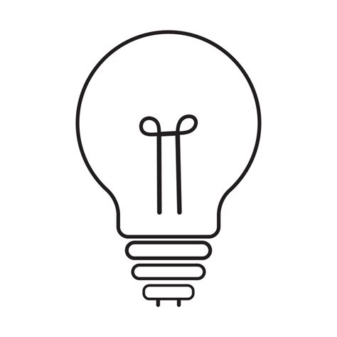 Light Bulb Outline Transparent Black And White Icon 19923733 Png