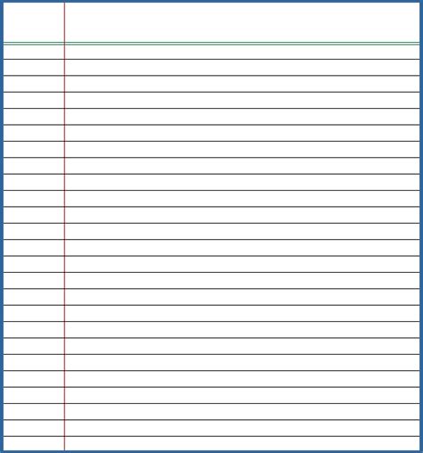 10 Best Standard Printable Lined Writing Paper