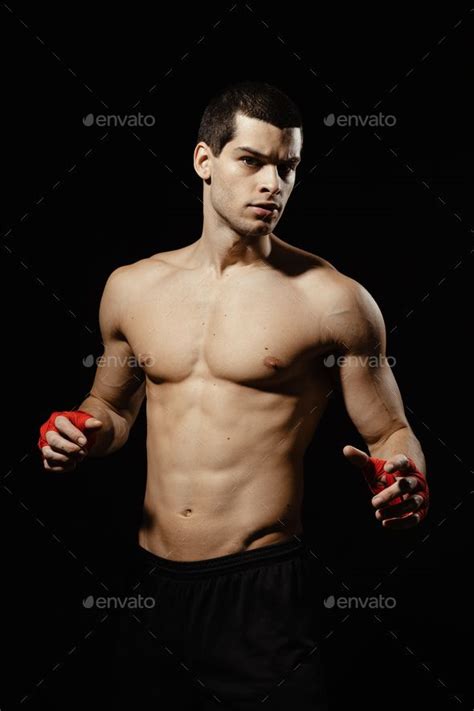Portrait Of Male Boxer Posing Male Boxers Male Pose Reference Poses