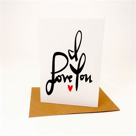 I Love You Card Valentine Love Card Etsy