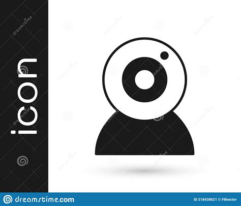 Black Web Camera Icon Isolated On White Background Chat Camera Webcam