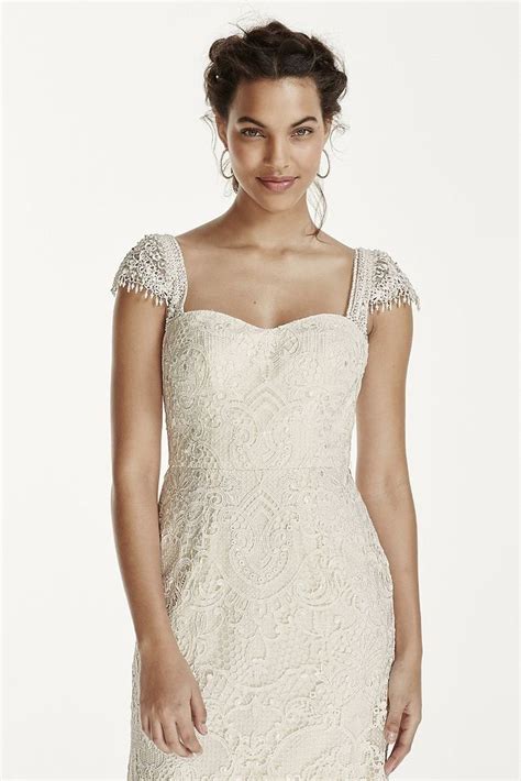 Melissa Sweet Beaded Cap Sleeve Lace Wedding Dress Style Ms251122 Ivory