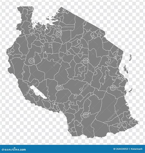 Tanzania Map High Detailed Map Vector In White Background