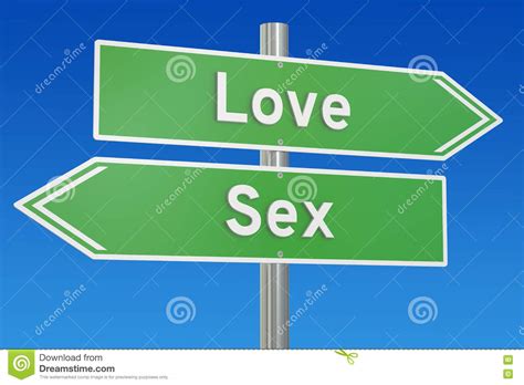 Love Or Sex Concept On The Signpost 3d Rendering Stock Illustration