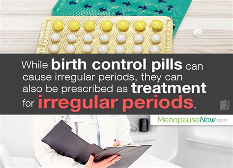 Irregular Periods And Birth Control Pills Menopause Now