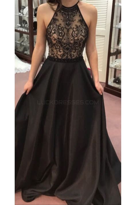 Elegant Long Black Prom Formal Evening Party Dresses