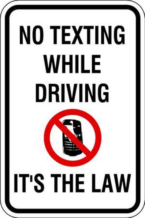 No Texting While Driving Its The Law Sign Zing
