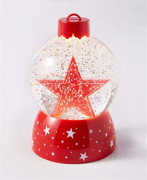 Holiday Lane Christmas Cheer Star Led Snow Globe Created For Macys