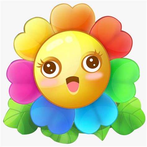 Rainbow Flowers Clipart Transparent Background Cartoon Rainbow Flower