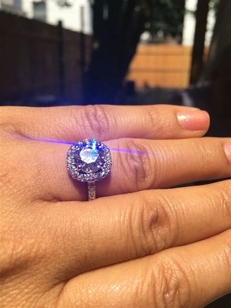 Engagement Ring Selfie Blue Light Of A Colorless Diamond Engagement Ring Selfie Ring Selfie
