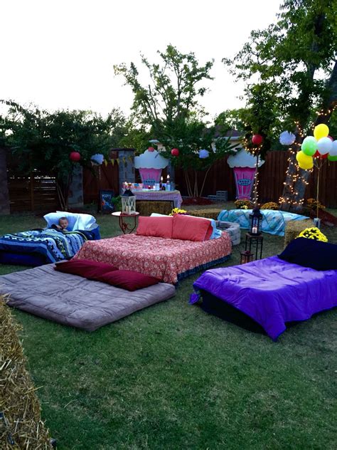 Air Mattresses For Movie Night Outside Outdoor Movie Party Outdoor