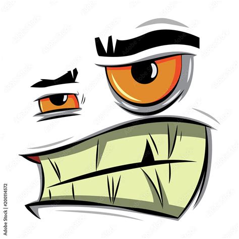 Angry Cartoon Face Vector Illustration Of Emotion Of Aggression