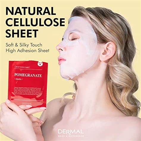 dermal hydrating facial mask pack of 10 moisturizing korean essence sheet masks 0 85 fl oz