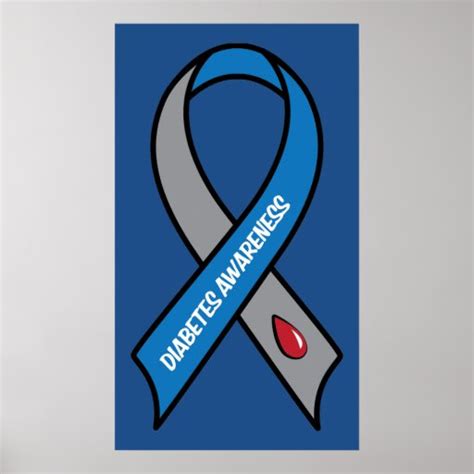 Diabetes Awareness Ribbon Poster Zazzle