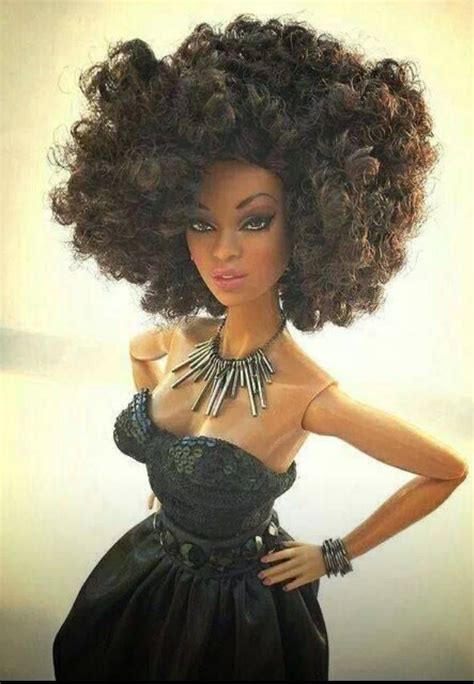 14 doll with rooted hair. black barbie afro | Hair inspiration, Natural hair styles ...