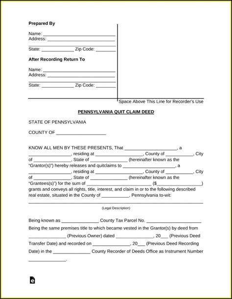 Printable Quit Claim Deed Form For Texas Form Resume Examples