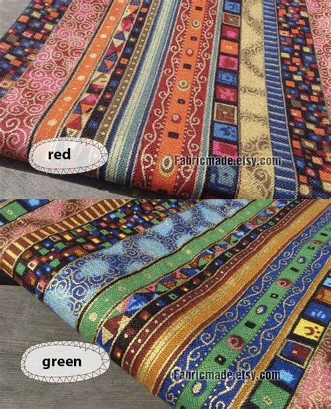 Bohemian Stripe Cotton Linen Fabric Boho Bohemian Style Bag Etsy