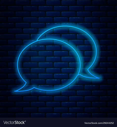 Glowing Neon Line Speech Bubble Chat Icon Isolated Vector Image On